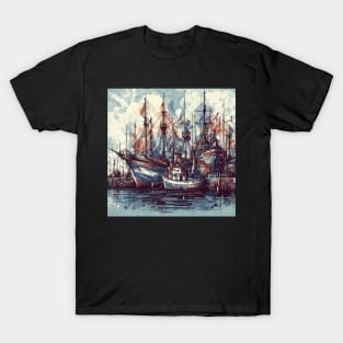 Massive ships on the sea T-Shirt
